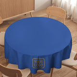 Custom Sky Blue Light Khaki Round Table Cloth