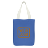 Custom Sky Blue Light Khaki Canvas Tote Bag