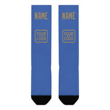 Custom Sky Blue Light Khaki Knee-High Sock