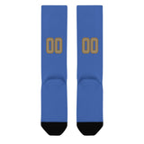 Custom Sky Blue Light Khaki Knee-High Sock