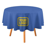 Custom Sky Blue Gold Round Table Cloth