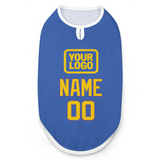 Custom Sky Blue Gold Pet Vest