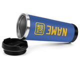 Custom Sky Blue Gold Stainless Steel Water Cup