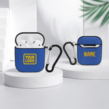 Custom Sky Blue Gold AirPods Case