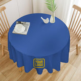 Custom Sky Blue Gold Round Table Cloth