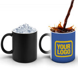 Custom Sky Blue Gold Magic Mug