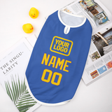 Custom Sky Blue Gold Pet Vest