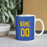 Custom Sky Blue Gold Mug