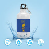 Custom Sky Blue Gold Sports Bottle