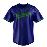 Custom Sky Blue & Emerald Green Colors Design Sports Baseball Jersey