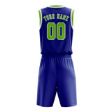 Custom Sky Blue Emerald Green Basketball Set