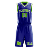 Custom Sky Blue Emerald Green Basketball Set
