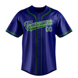 Custom Sky Blue & Emerald Green Colors Design Sports Baseball Jersey