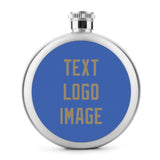 Custom Sky Blue Light Khaki Hip Flask