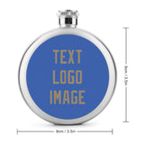 Custom Sky Blue Light Khaki Hip Flask