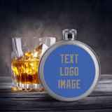 Custom Sky Blue Light Khaki Hip Flask