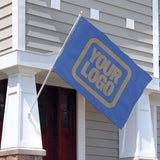 Custom Sky Blue Light Khaki Flag
