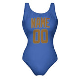 Custom Sky Blue Khaki Swimsuit