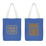 Custom Sky Blue Khaki Canvas Tote Bag