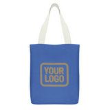 Custom Sky Blue Khaki Canvas Tote Bag