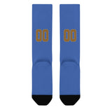 Custom Sky Blue Khaki Knee-High Sock