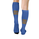 Custom Sky Blue Khaki Knee-High Sock
