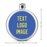 Custom Sky Blue Light Yellow Hip Flask