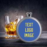 Custom Sky Blue Light Yellow Hip Flask
