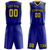 Custom Sky Blue Light Yellow Basketball Set