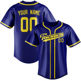 Custom Sky Blue & Light Yellow Colors Design Sports Baseball Jersey