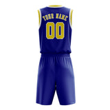 Custom Sky Blue Light Yellow Basketball Set