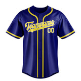 Custom Sky Blue & Light Yellow Colors Design Sports Baseball Jersey