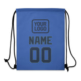 Custom Sky Blue Blue Drawstring Bag