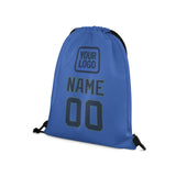 Custom Sky Blue Blue Drawstring Bag