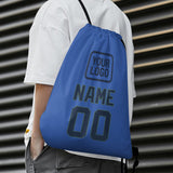Custom Sky Blue Blue Drawstring Bag