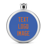 Custom Sky Blue Orange Hip Flask