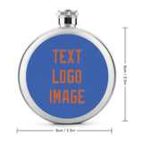 Custom Sky Blue Orange Hip Flask