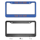 Custom Sky Blue Orange License Plate Frame
