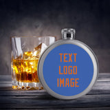 Custom Sky Blue Orange Hip Flask