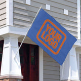 Custom Sky Blue Orange Flag