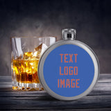 Custom Sky Blue Copper Rose Hip Flask