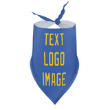 Custom Sky Blue Gold Pet Scarf