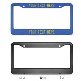 Custom Sky Blue Gold License Plate Frame