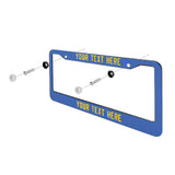 Custom Sky Blue Gold License Plate Frame