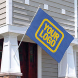 Custom Sky Blue Gold Flag