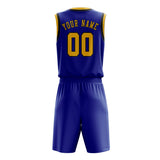 Custom Sky Blue Gold Basketball Set