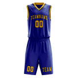 Custom Sky Blue Gold Basketball Set