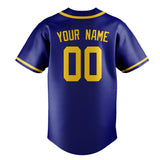 Custom Sky Blue & Gold Colors Design Sports Baseball Jersey
