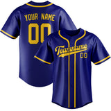 Custom Sky Blue & Gold Colors Design Sports Baseball Jersey