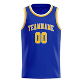 Custom Sky Blue & Gold Colors Design Sports Basketball Jersey